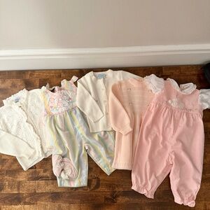 Vintage Baby Girl Clothing Lot Pastel Colors